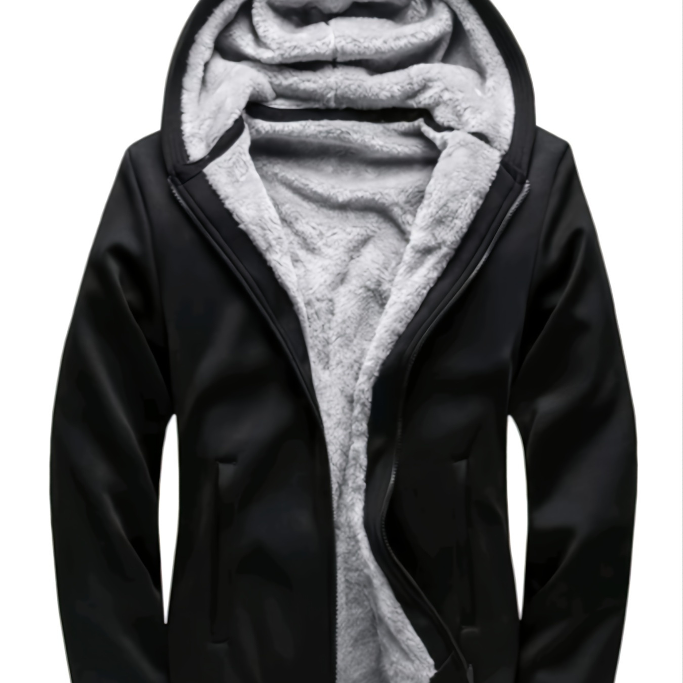 One Size Smaller Men's Winter Jacket Casual Fleece Warm Hooded Zipper