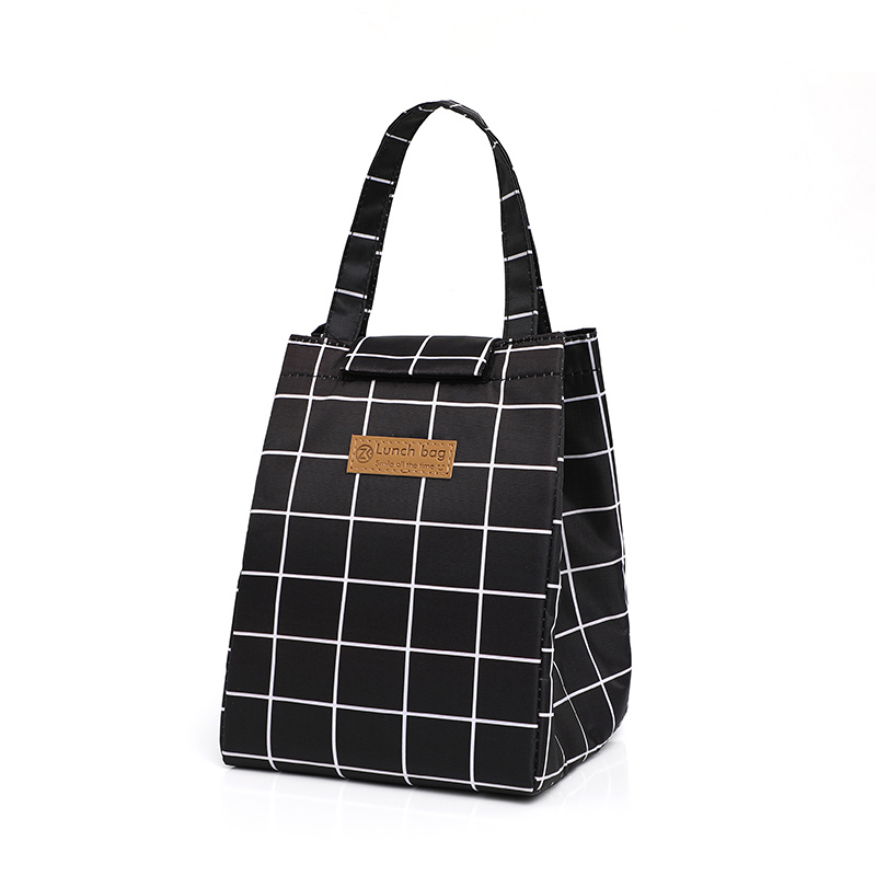 1pc Plaid Lunch Bag, Insulated Lunch Box Bag, Bento Bag, Portable Picnic Bag,  Thermal Cooler Tote Bag