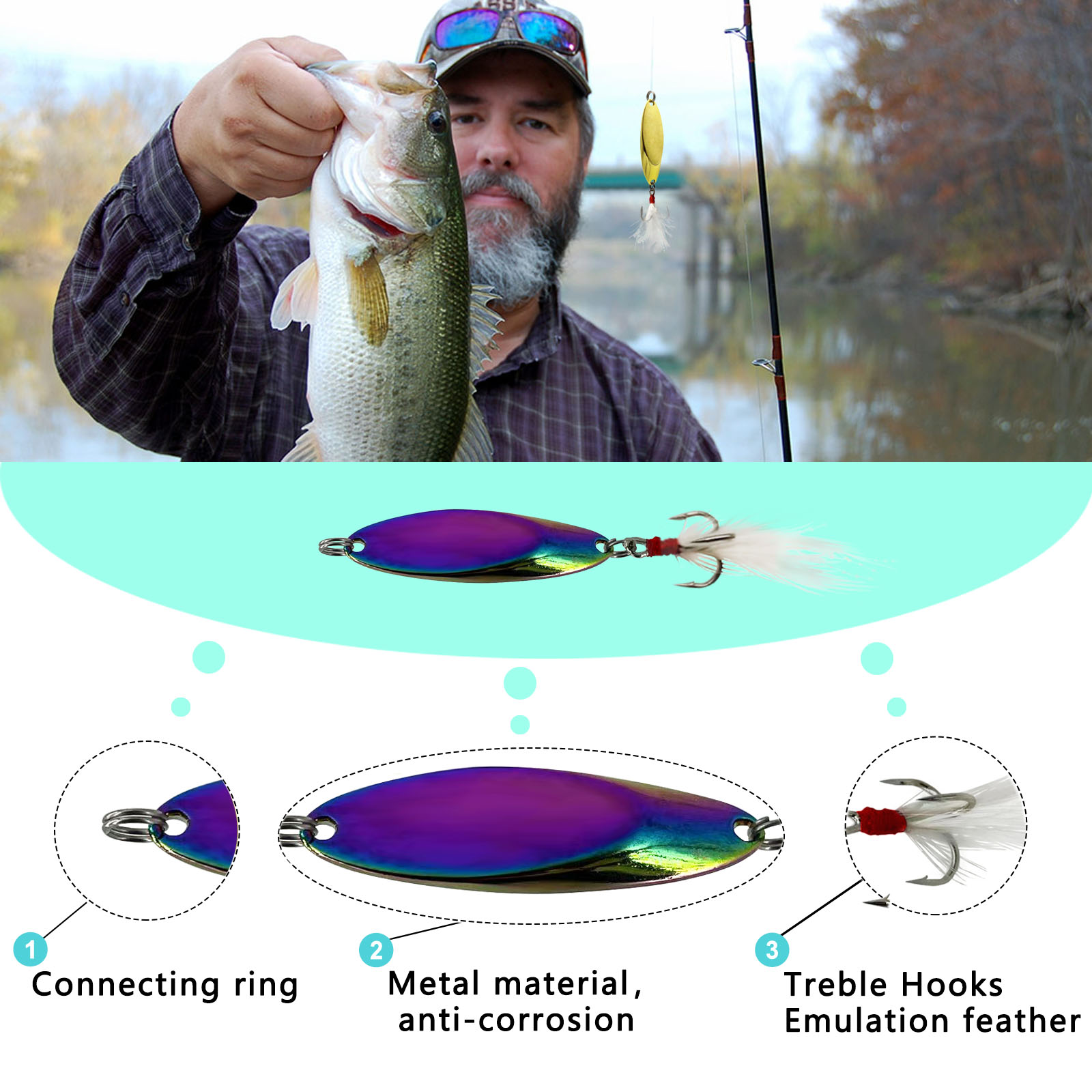 Premium Fishing Spoons Metal Jig Lures Trout Fishing In - Temu