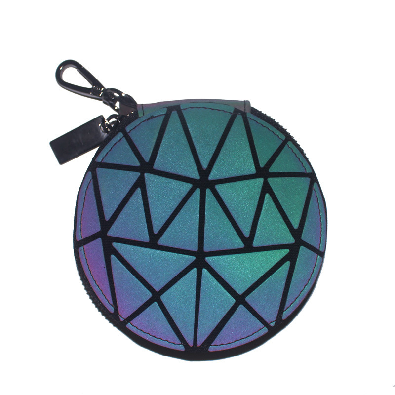 New Fashion Geometric Pattern Luminous Reflective Coin Purse, All-match  Ladies Circle Small Wallet Purse - Temu