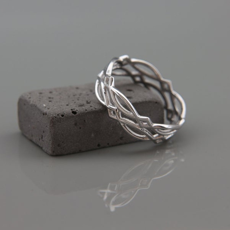 Men's Braided Multilayer Line Silver Alloy Ring