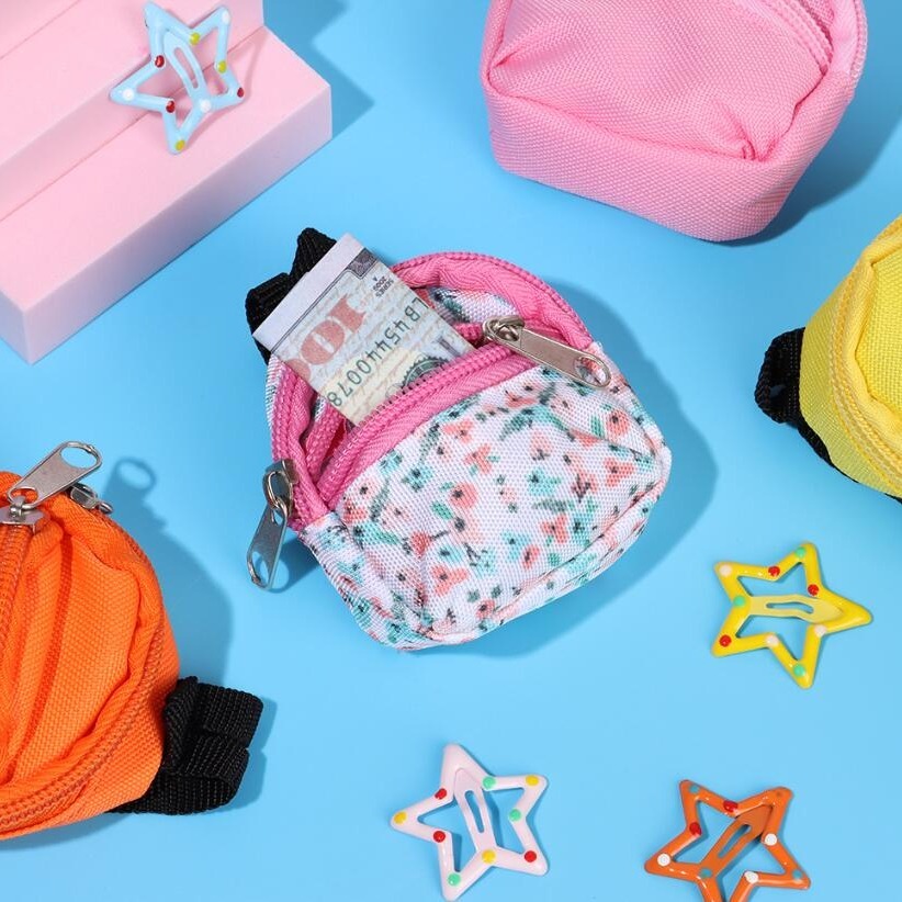 Cute Mini Backpack Miniature Doll Bag Toys For 1/6 BJD Doll Schoolbag  Dollhouse Decor Rucksack Dolls Accessories Kids Gifts