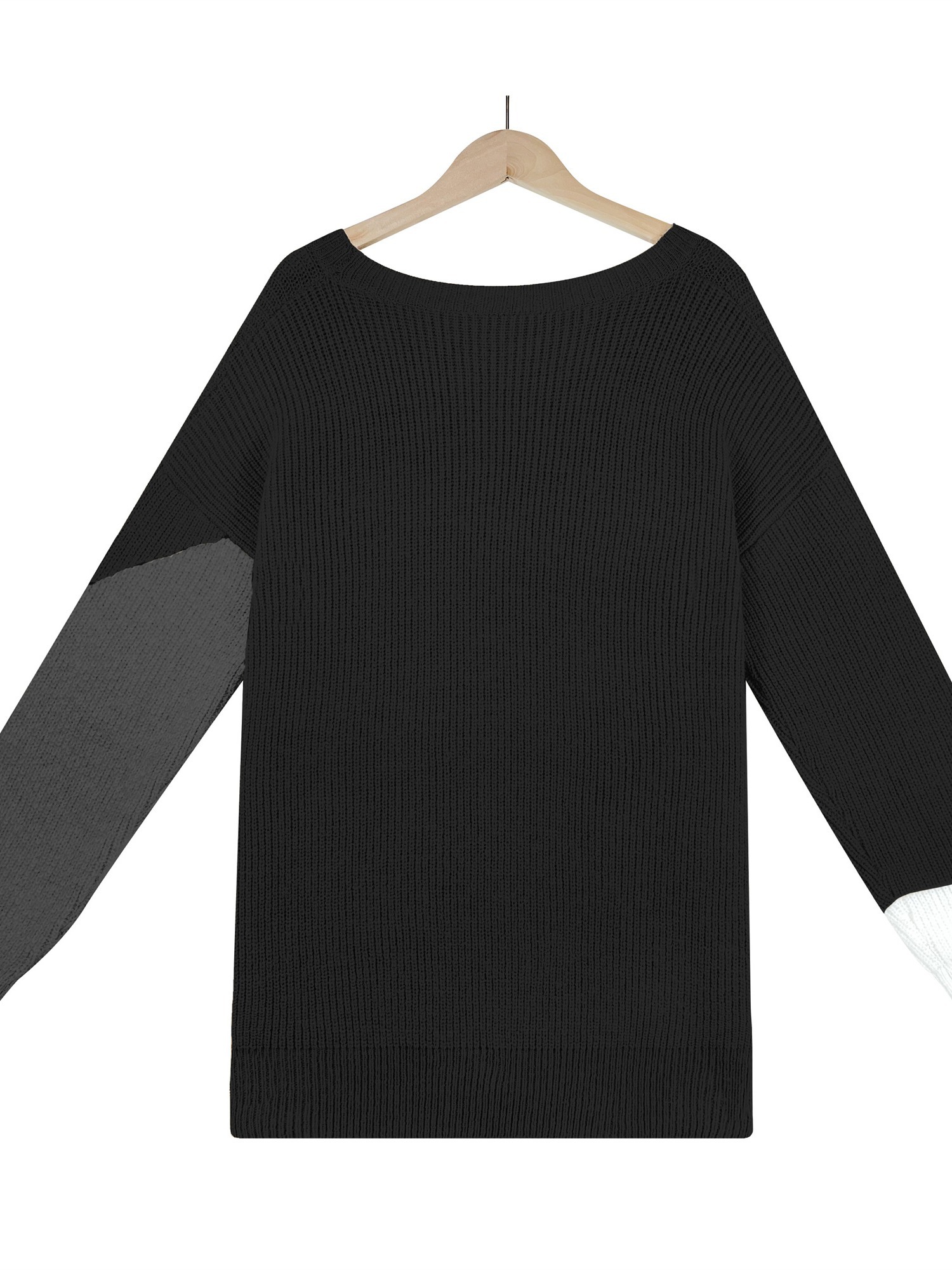 Generisch Pullover Sweaters for Women Women Casual Long Sleeve Color Block  Stripe Knit High Neck Sweater Lightweight Black at  Women's Clothing  store