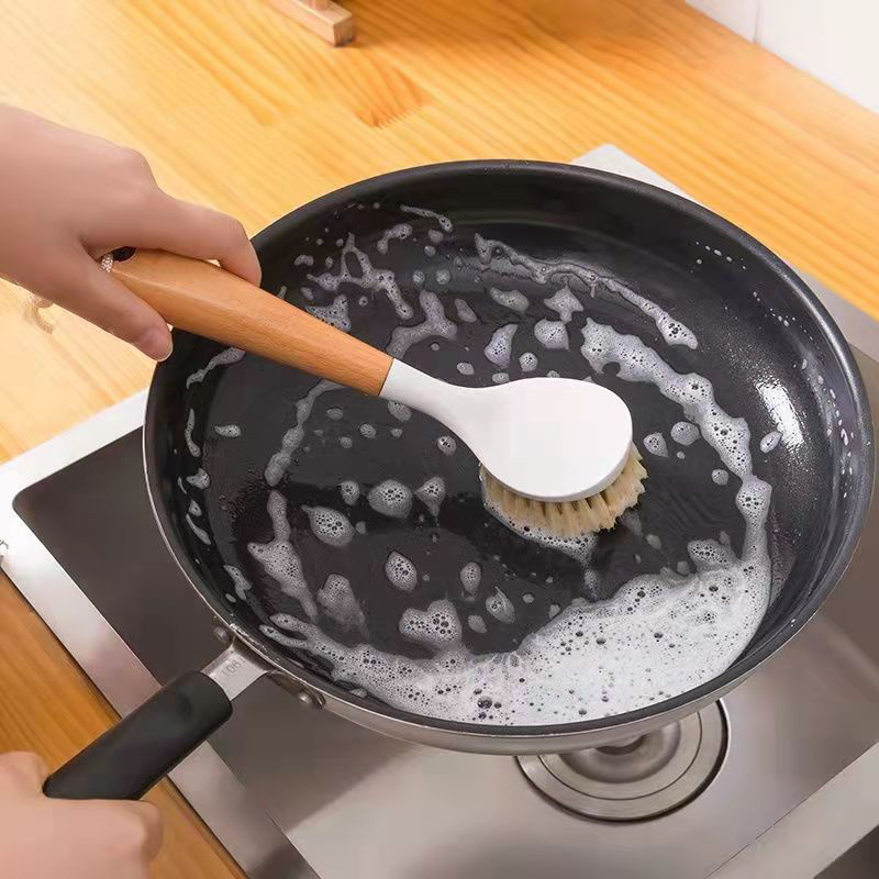 Non-stick Oil Pan & Dish Cleaning Brush, Long-handled Kitchen