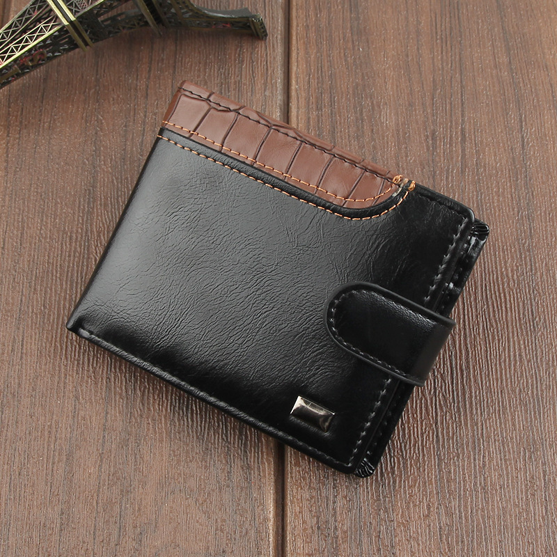 Men's Crocodile Style Pu Leather Wallet With Zipper Multi Card