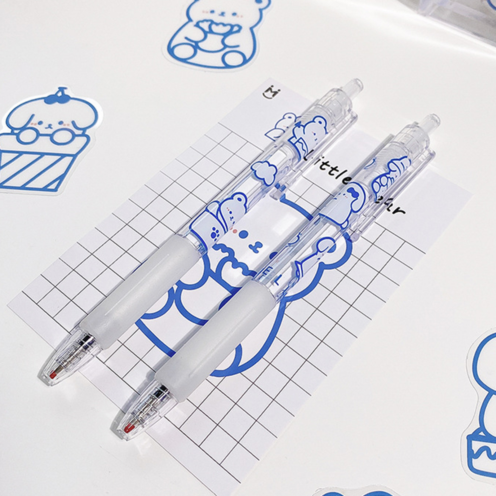 Black Ink Creative Cartoon Bear Starry Sky Gel Pens Perfect - Temu