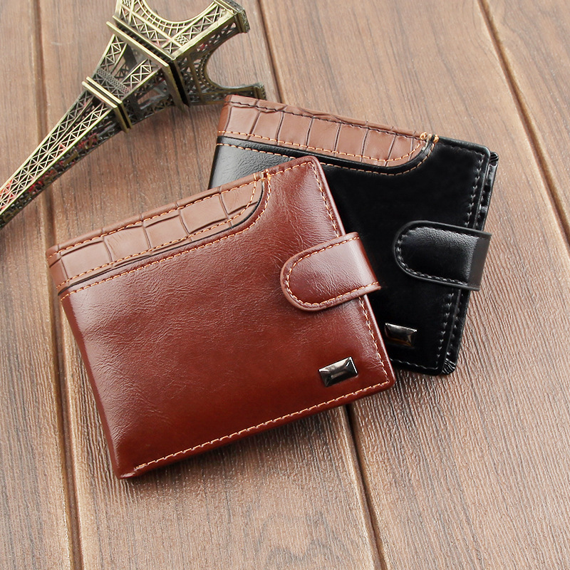 

Men's Crocodile Style Pu Leather Wallet With Zipper Multi Card Slots