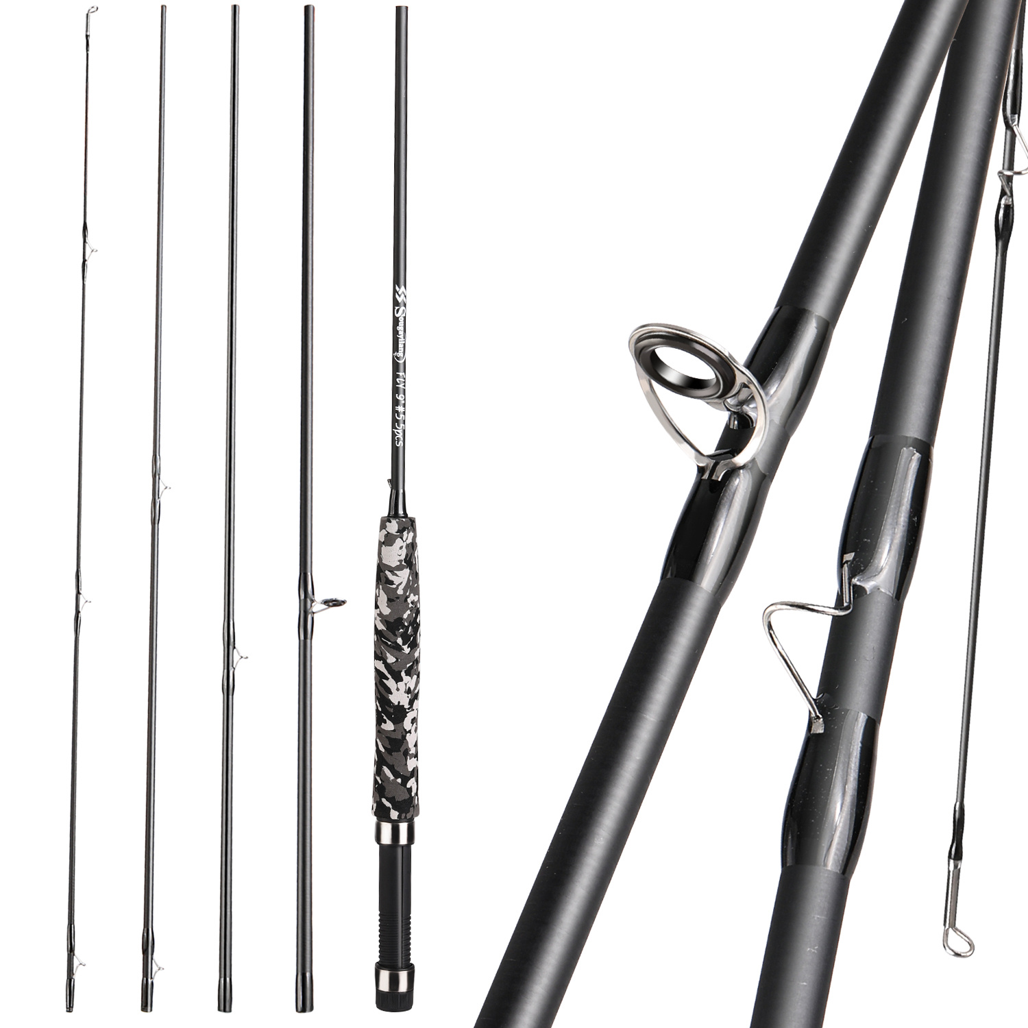 Sougayilang 5 section Carbon Fiber Fly Fishing Rod For - Temu Canada