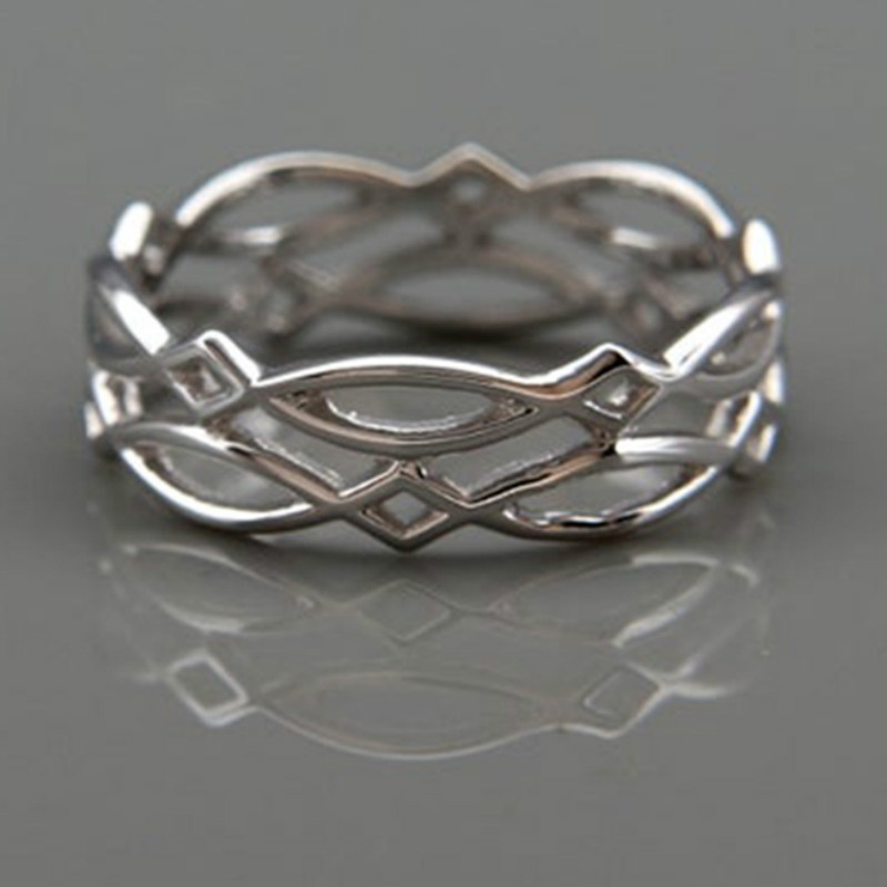 Men's Braided Multilayer Line Silver Alloy Ring