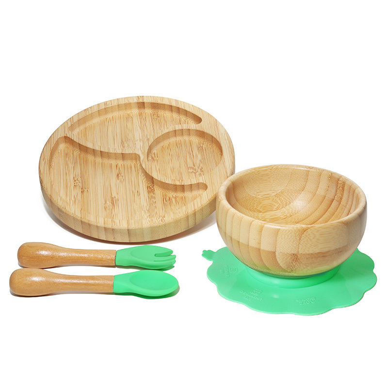 Avanchy Infant Baby Spoons Bamboo and Silicone Set, Self Feeding