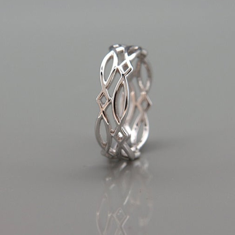 Men's Braided Multilayer Line Silver Alloy Ring