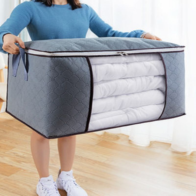Non-woven Fabric Quilt Storage Bag Foldable Clothes Storage Bags Home  Blanket Luggage Zipper Organizer Bags Wardrobe Organizer