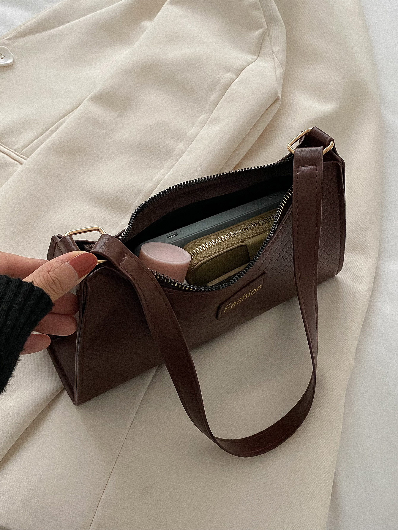 Women's 2022 New Autumn And Winter Baguette Bag, Retro Mini Armpit Bag,  Faux Leather Shoulder Bag - Temu
