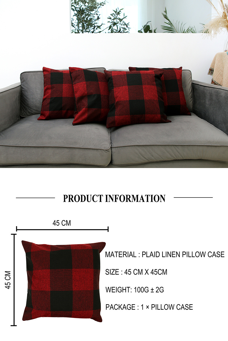 Black and red plaid pillows best sale