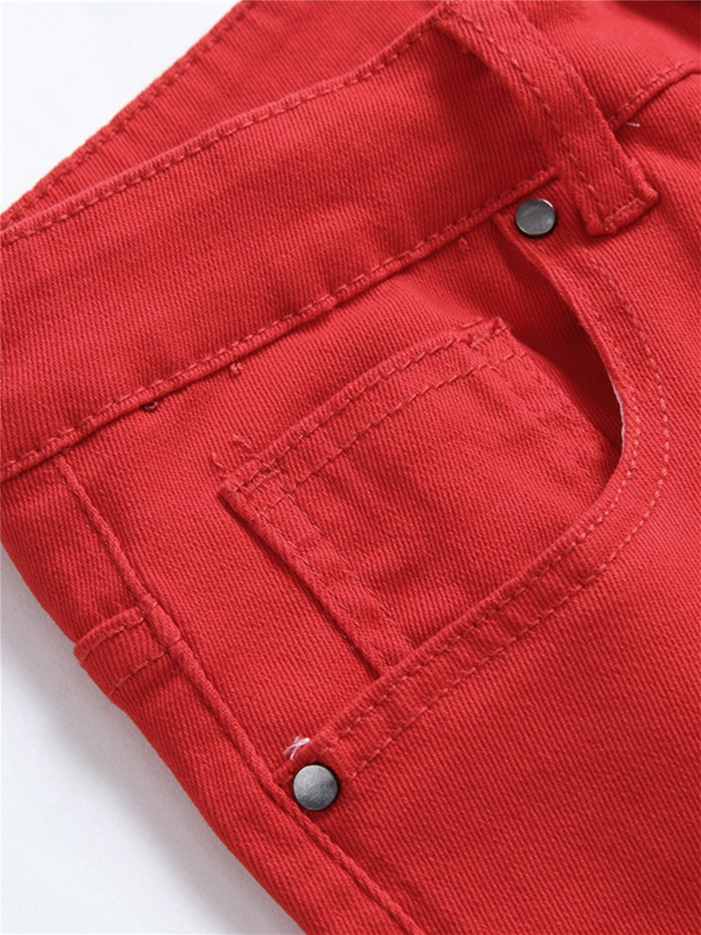 Red Rip Knee Skinny Jean