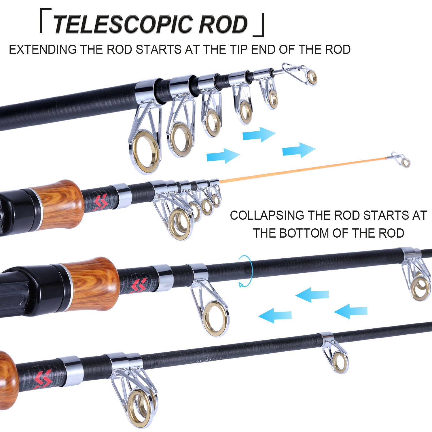  Alomejor Fishing Rod Portable Small Short Sea Pole Mini Sea  Fishing Tools Telescopic Fishing Rod for Travel Seawater Freshwater Bass Trout  Fishing(1M) : Sports & Outdoors