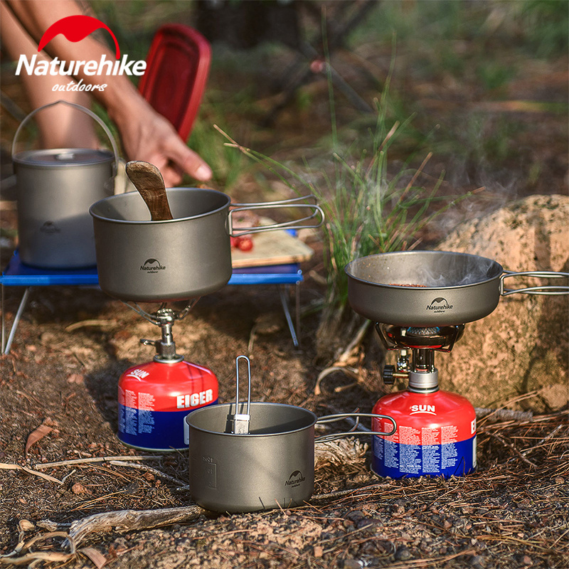 Naturehike New Stainless Steel Cookware Set 3-in-1 Camping Nesting