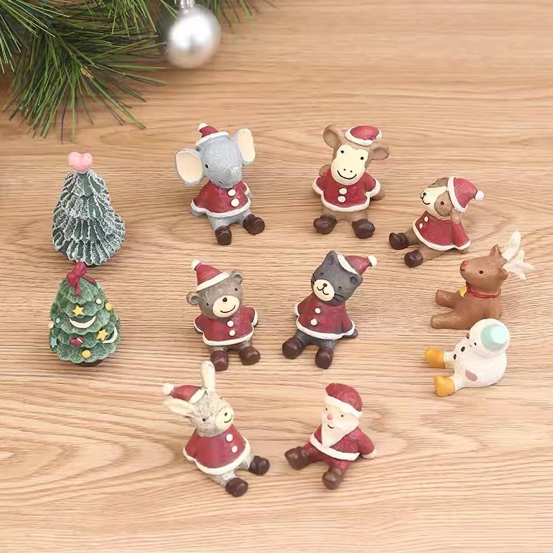 Handmade Animal Santa Ornament Mini Christmas Ornament Set - Temu