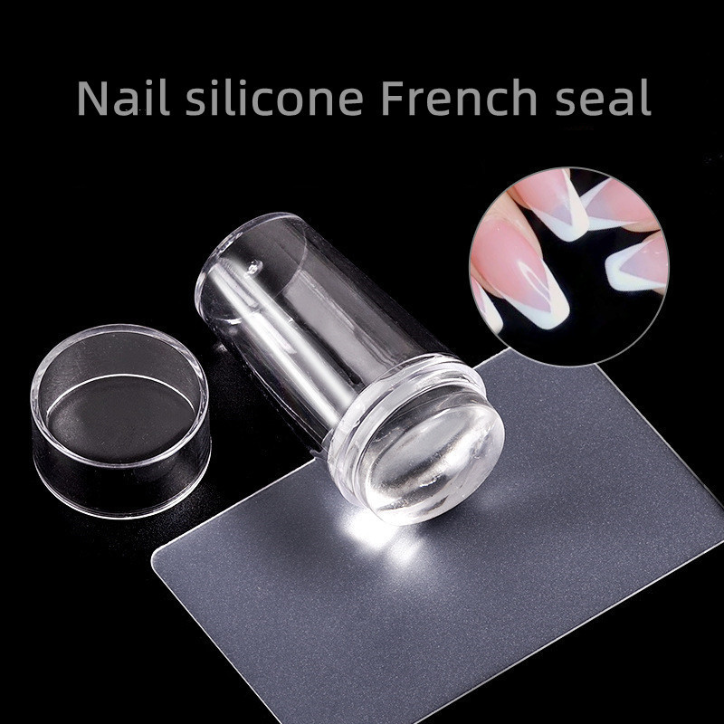 Clear Silicone Rectangular Nail Art Stamper Set with Scrapers, Rectangular  Jelly Stamping Nail Art Printer for Nail Art Manicure 