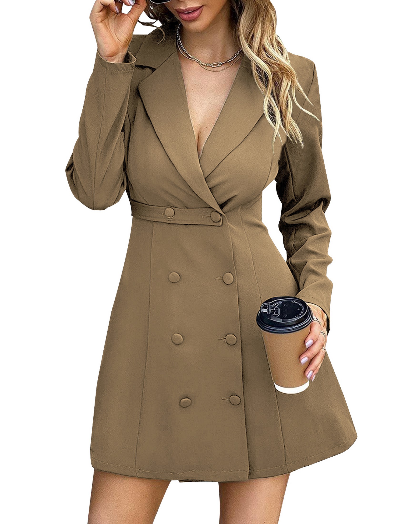 Gradient Color Office Suit For Women Jacket With Lapel V Neck, Long  Sleeves, Corset, And Zipper Closure Perfect For Office And Formal Occasions  From Jinjingba, $21.85