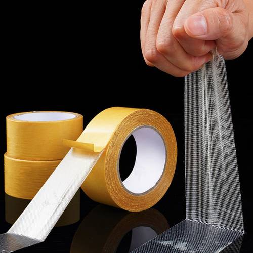 1pc Cloth Tape Strong Double Sided Adhesive High Viscosity Office Mall Factory Use