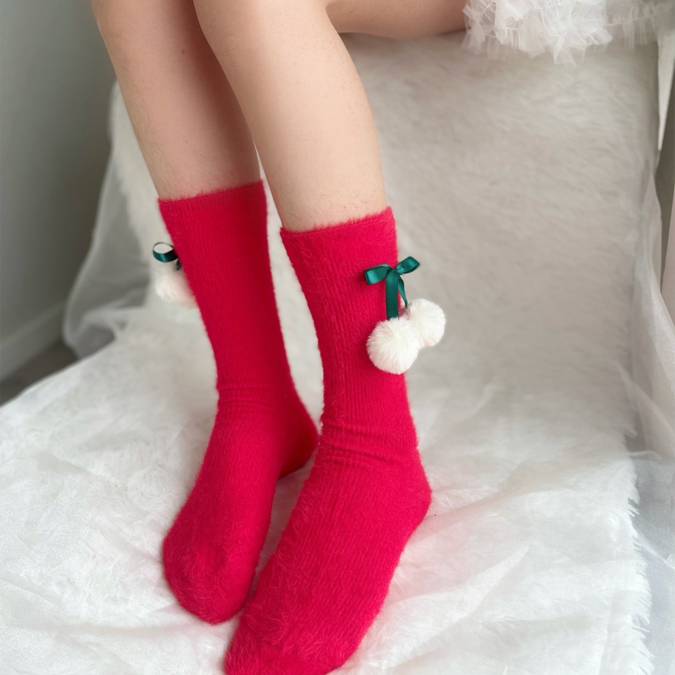Women's Fuzzy Slipper Warm Extra Soft Winter Cozy Ankle Christmas