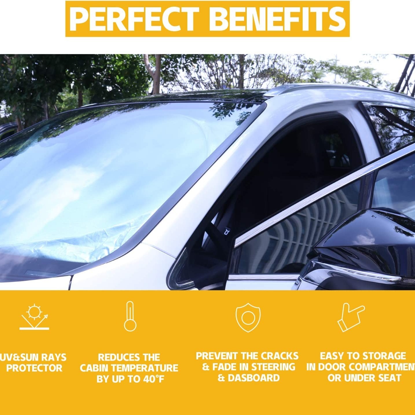 Windschutzscheiben-Sonnenschutz Für Ford Transit 2015-2024 - Faltbar & UV-Schutz