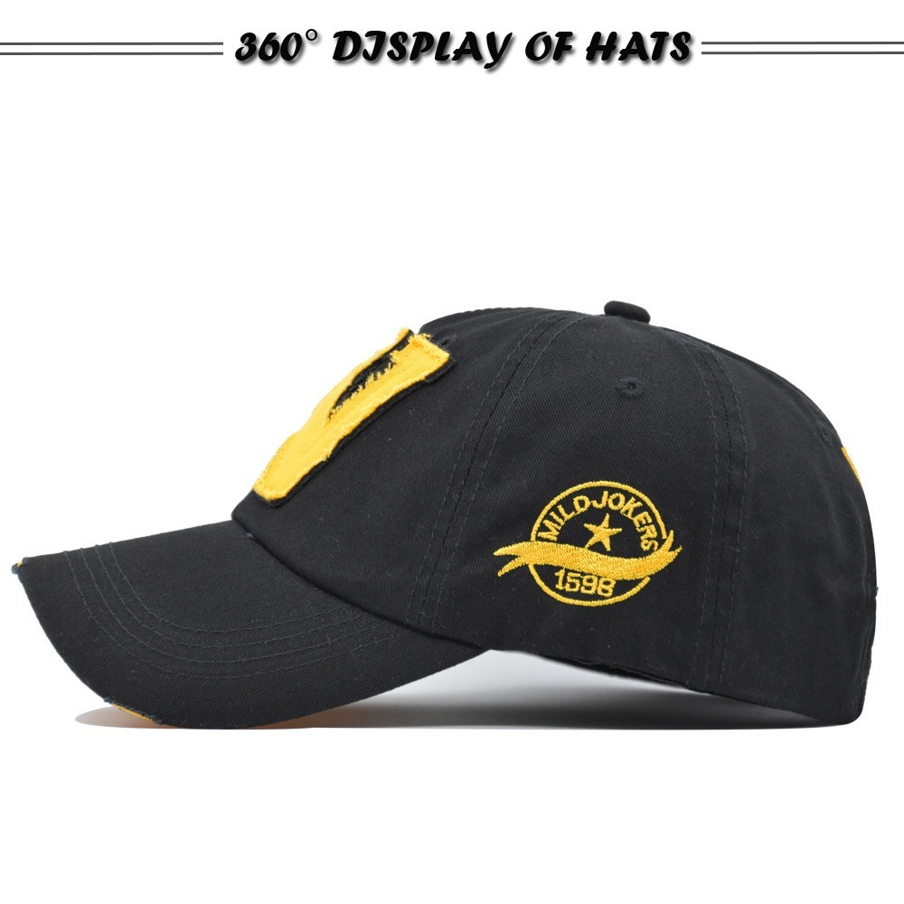 Men Baseball Cap with Logo Applique