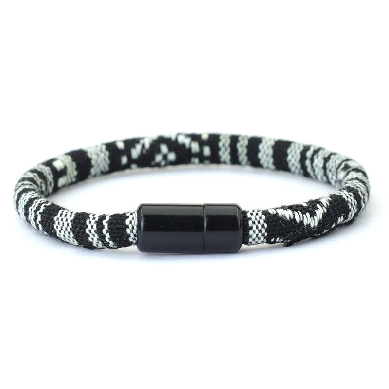 Image of 51luckind Men's Bohemian Style Bracelet - Vibrant Multicolor Braided Synthetic Fiber Cord With Magnetic Clasp, Adjustable Length