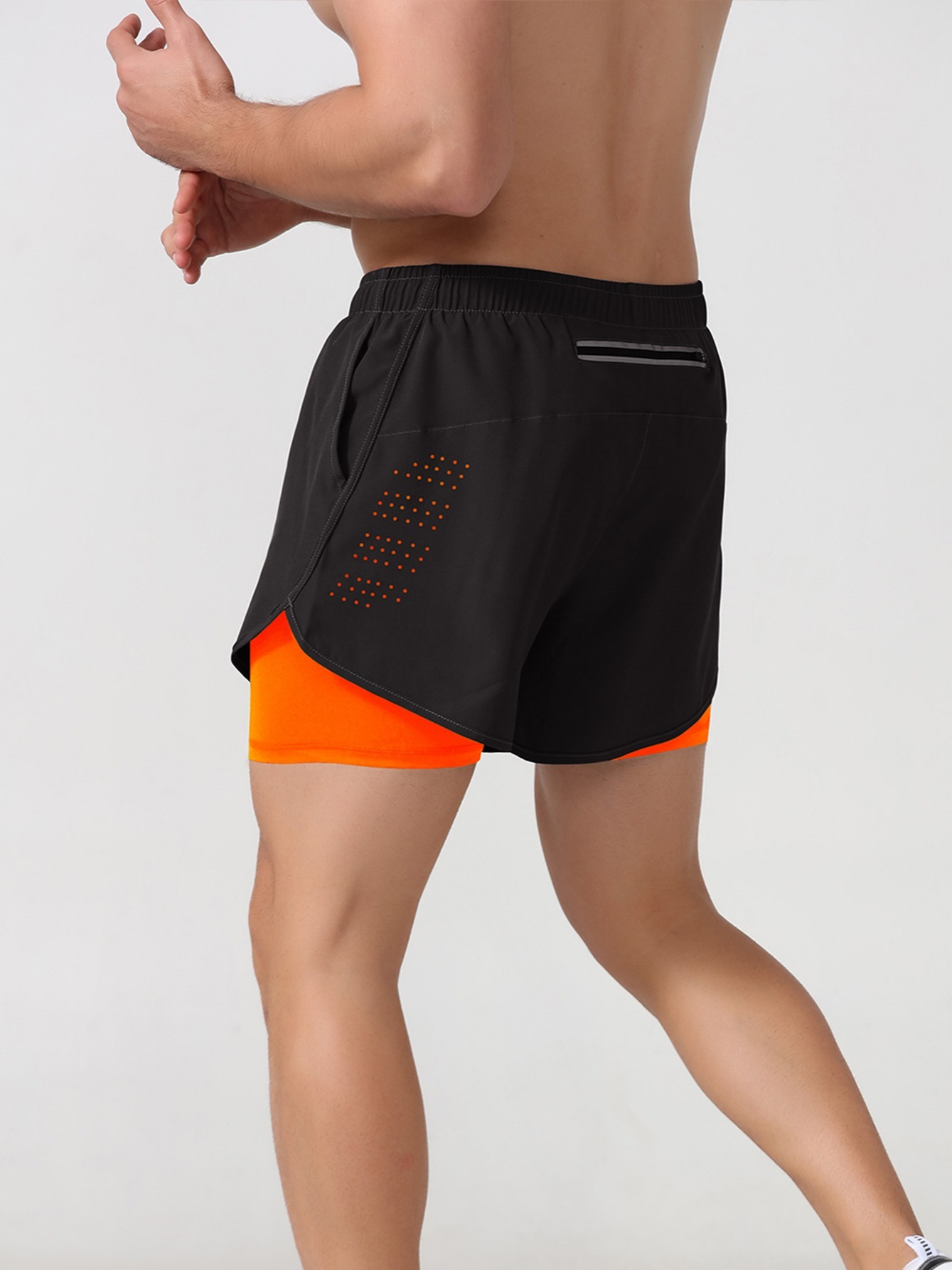 PEASKJP Mens Straight Shorts Athletic Gym Shorts Quick Dry Workout Running  Shorts with Pockets,Orange S