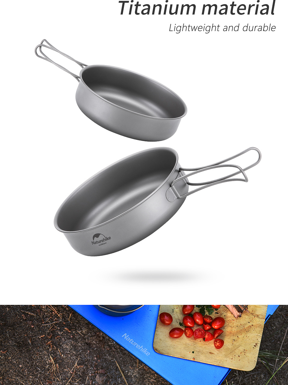 Durable Titanium Alloy Frying Pan For Outdoor Cooking - Lightweight And  Portable Camping Cookware - Temu