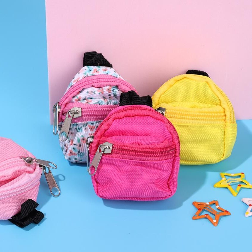 Mini Doll Backpack School Bag Model Dollhouse School Accessory for 1/6  Scale Dollhouse