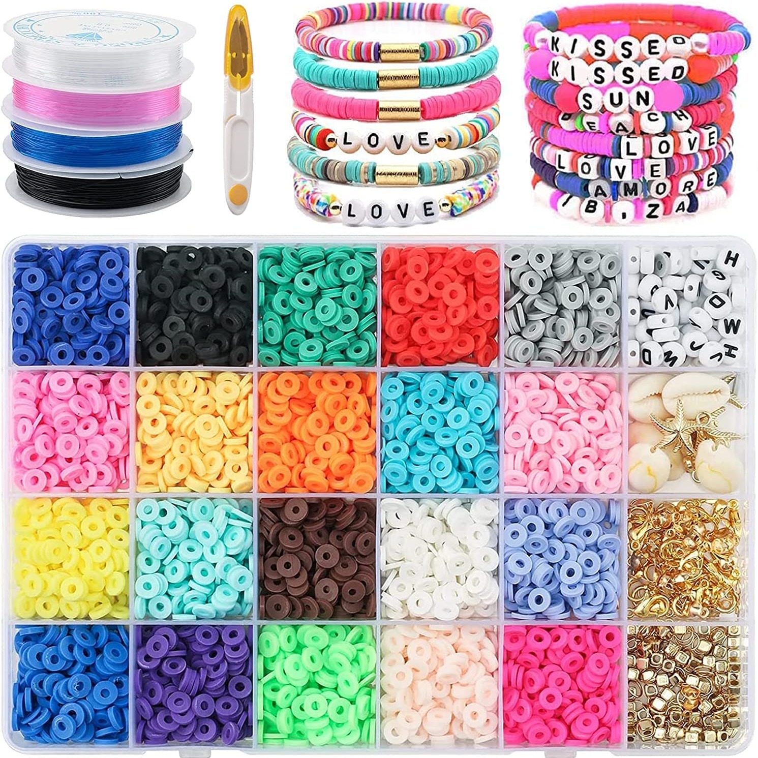 Christmas Clay Beads Bracelet Kit, Friendship Bracelet Making Kit, Letter  Beads Charms, Red White Green Clay Beads Kit, For DIY Jewelry Making