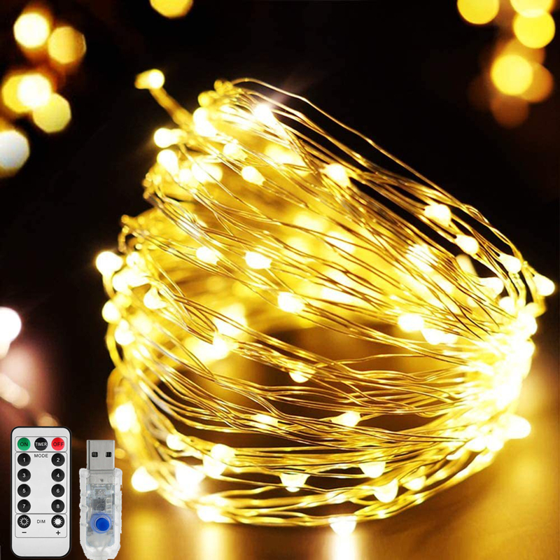 Battery Operated Fairy Lights With Remote 8 Different Modes Timer