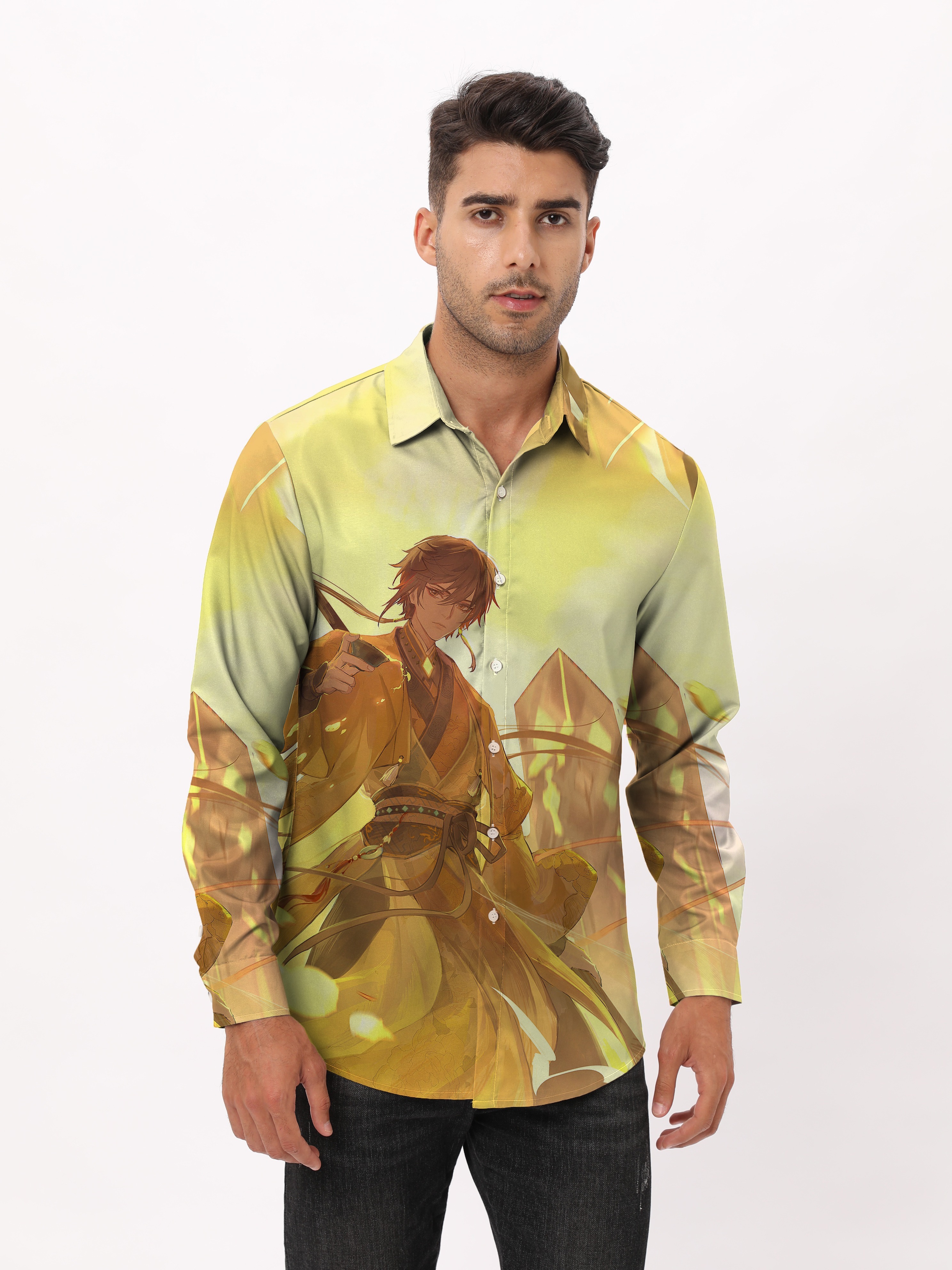 Men's Camo Button Shirts Multi Pockets Long Sleeve Lapel - Temu