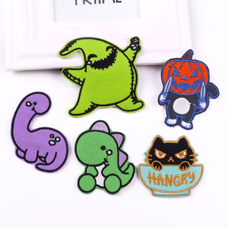 5pcs Funny Cartoon Patches Embroidery Iron On Patches