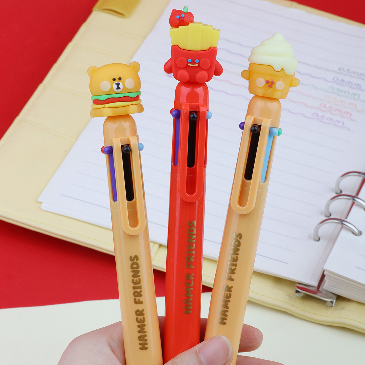 Pianpianzi Cake Writing Pens Smelly Pens Bulk Bill Checking Pen Bullet Type  0.5 Transparent Multicolor Ballpoint Pen Pressing 6 Color Pen(30ml) 
