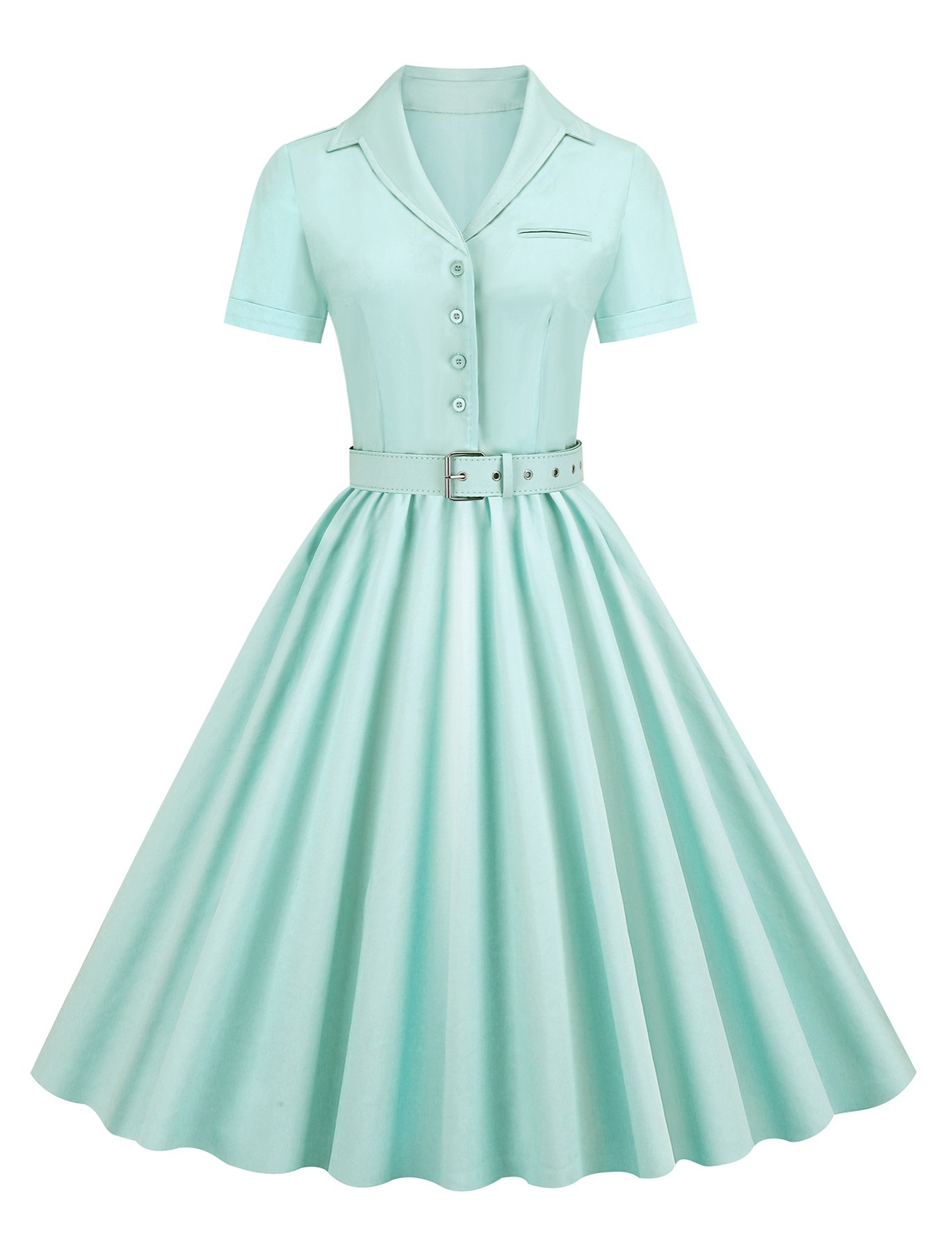 Vintage Women 1940s Bow Tie Neck Dress Retro 40s 50s Button Up Business  Work A-line Cocktail Dresses