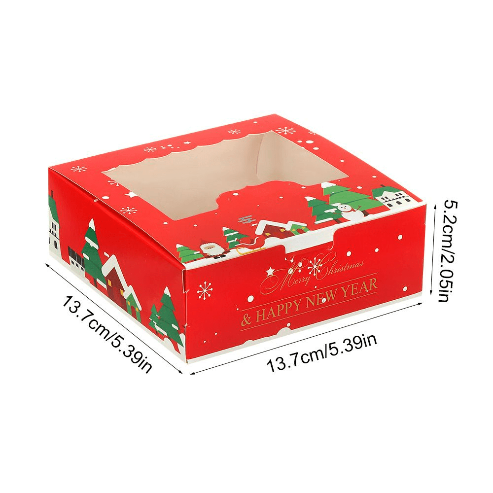 10pcs Boîtes à gâteaux en carton de Noël, boîte d'emballage de