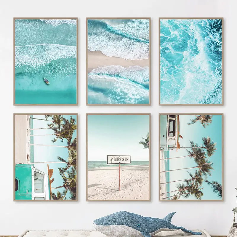 6pcs 7 9 11 8in Decorative Sea Beach Wall Art Painting Wall Art Poster Wall Pictures Home Decor