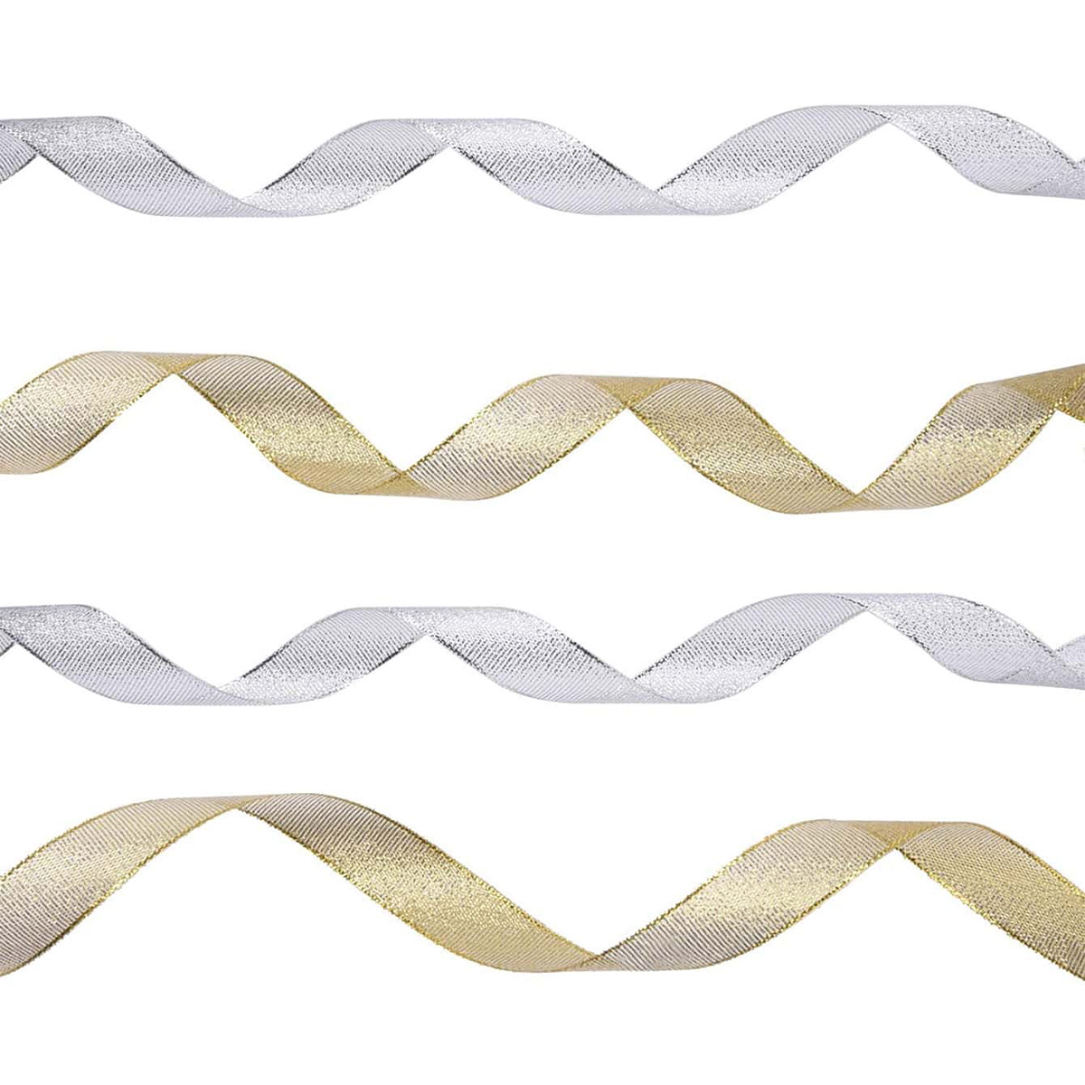 25 Yards/Roll Gold and Silver Ribbon Gift DIY Bow Packing Ribbons