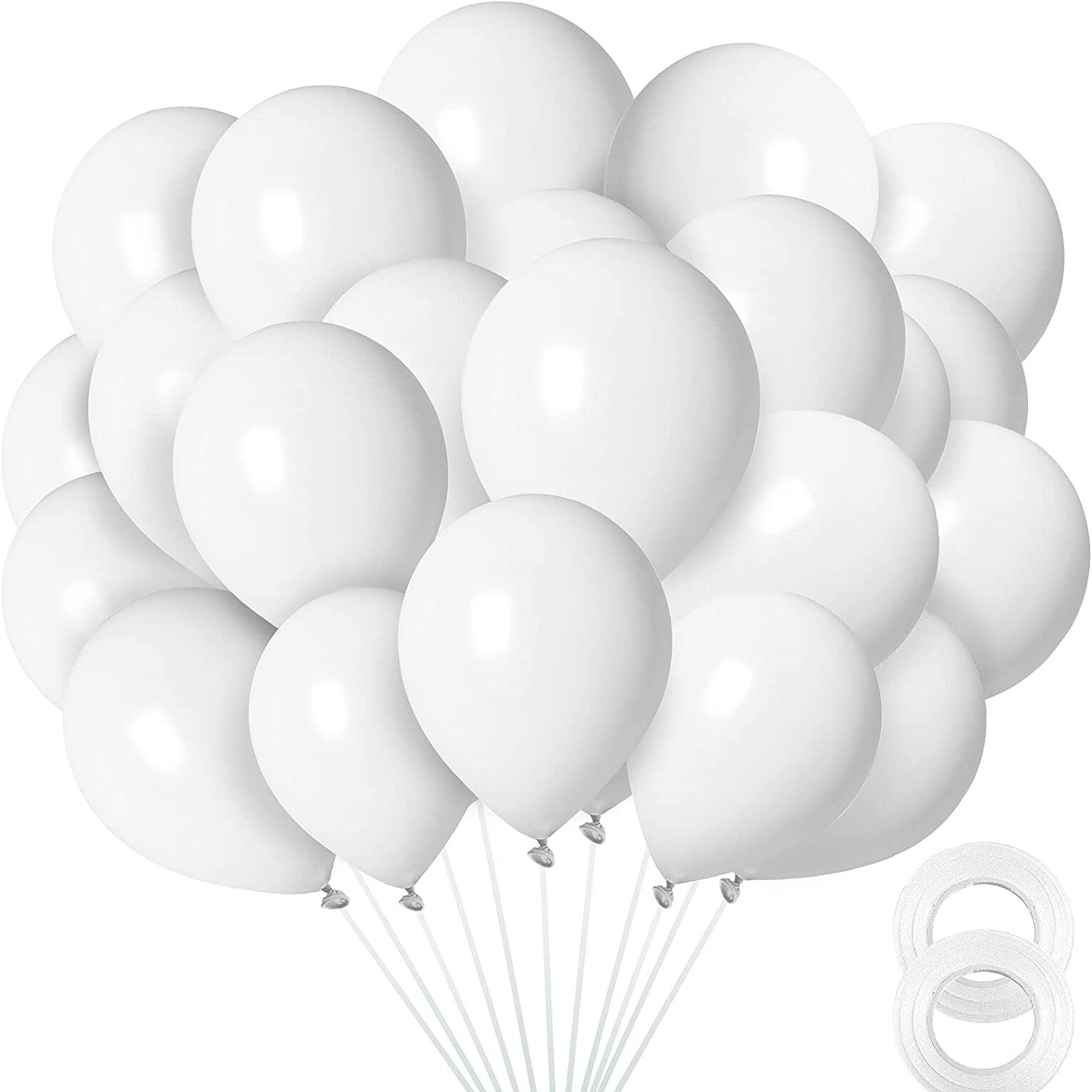 100pcs 12 Inch Balloons (Black and White Balloons)Premium Thickened Latex  Balloons for Black and White Party Decorations 