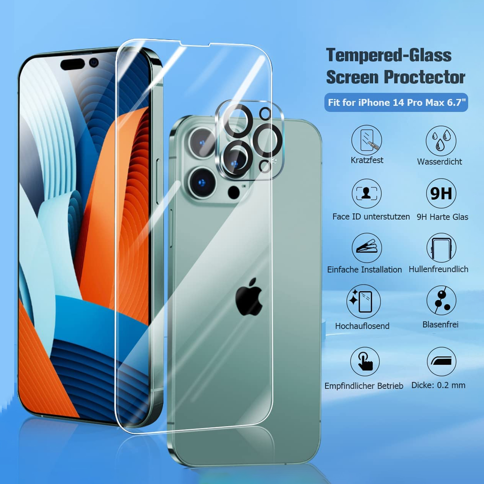 iPhone 11 Pro Max Screen Protection Film, Ultra Slim 0.2mm, Tempered Glass  Pro