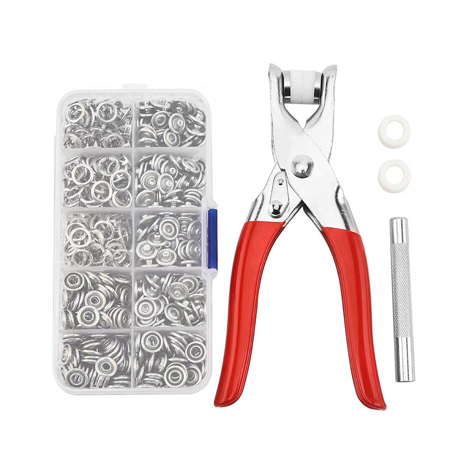 100pcs set metal snaps buttons with fastener pliers press tool kit perfect for diy crafts clothes hats and sewing