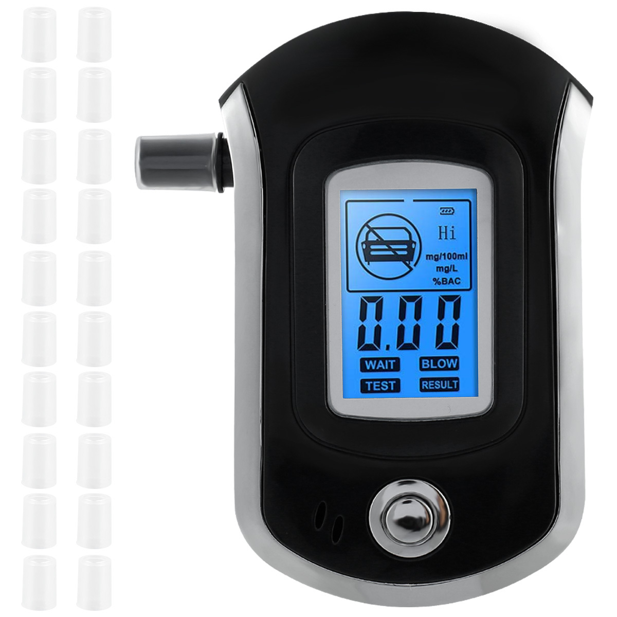 Portable Battery Powered Alcohol Breathalyzer With Advanced Sensor