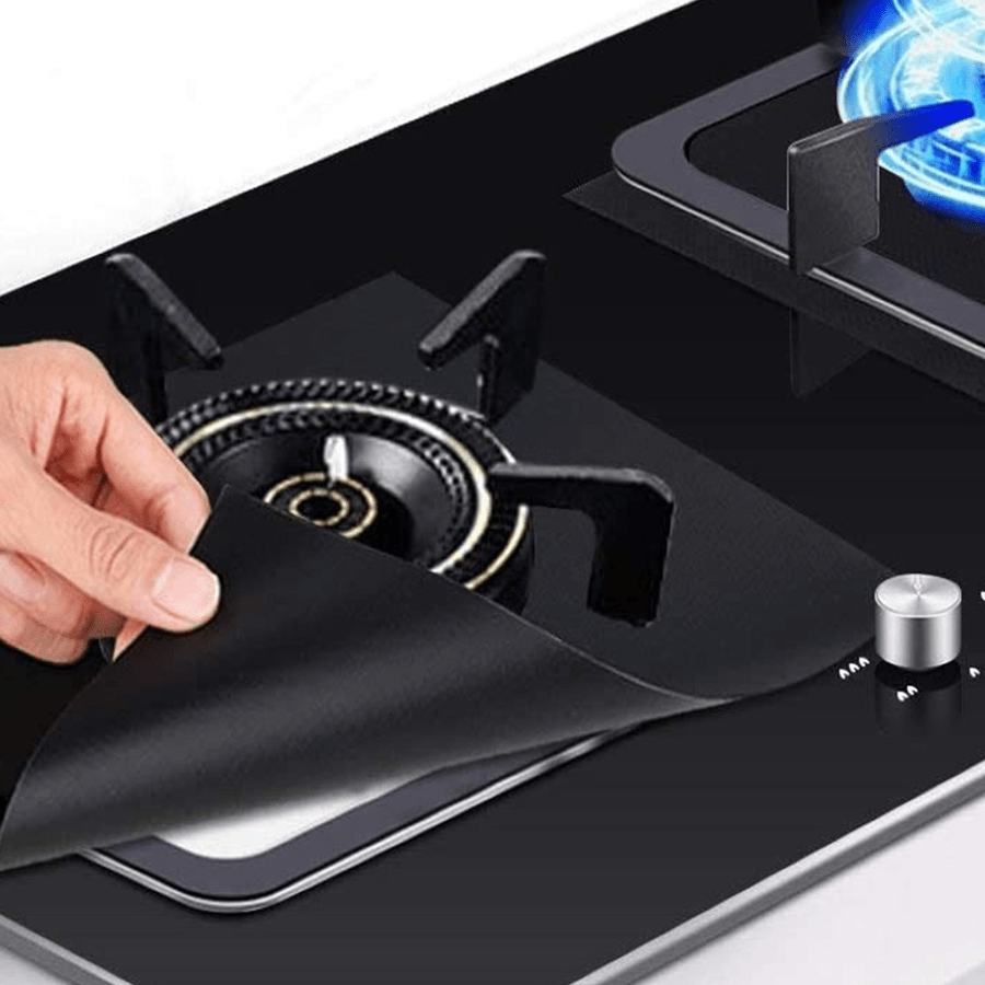 1/4/6Pcs Gas Stove Covers Reusable Kitchen Tool Square Gas Stove Cover  Protective Cleaning Mat For Kitchen