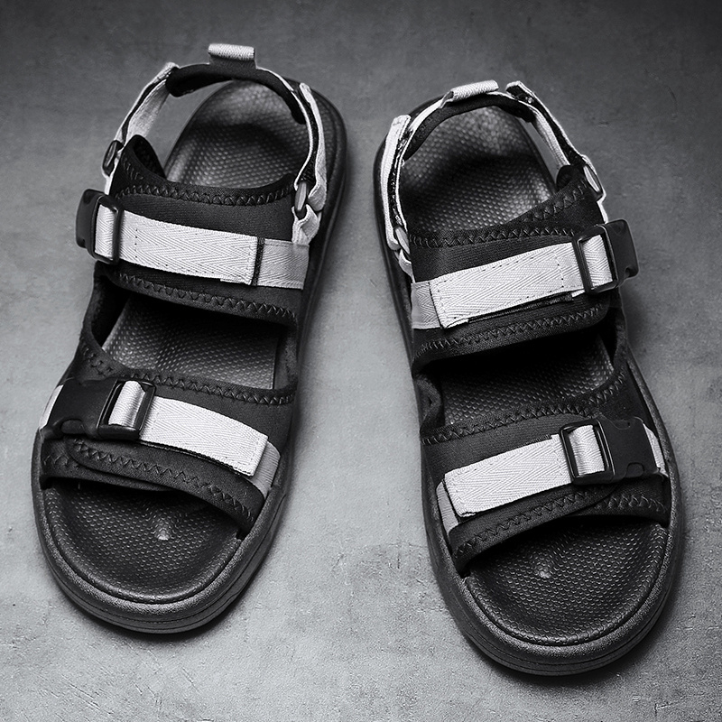 Mens Grey Snap Lace Sandals, Shop Latest Trends