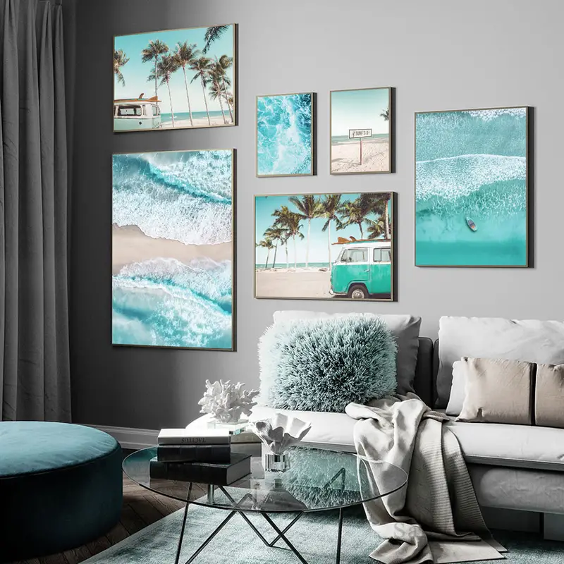 6pcs 7 9 11 8in Decorative Sea Beach Wall Art Painting Wall Art Poster Wall Pictures Home Decor
