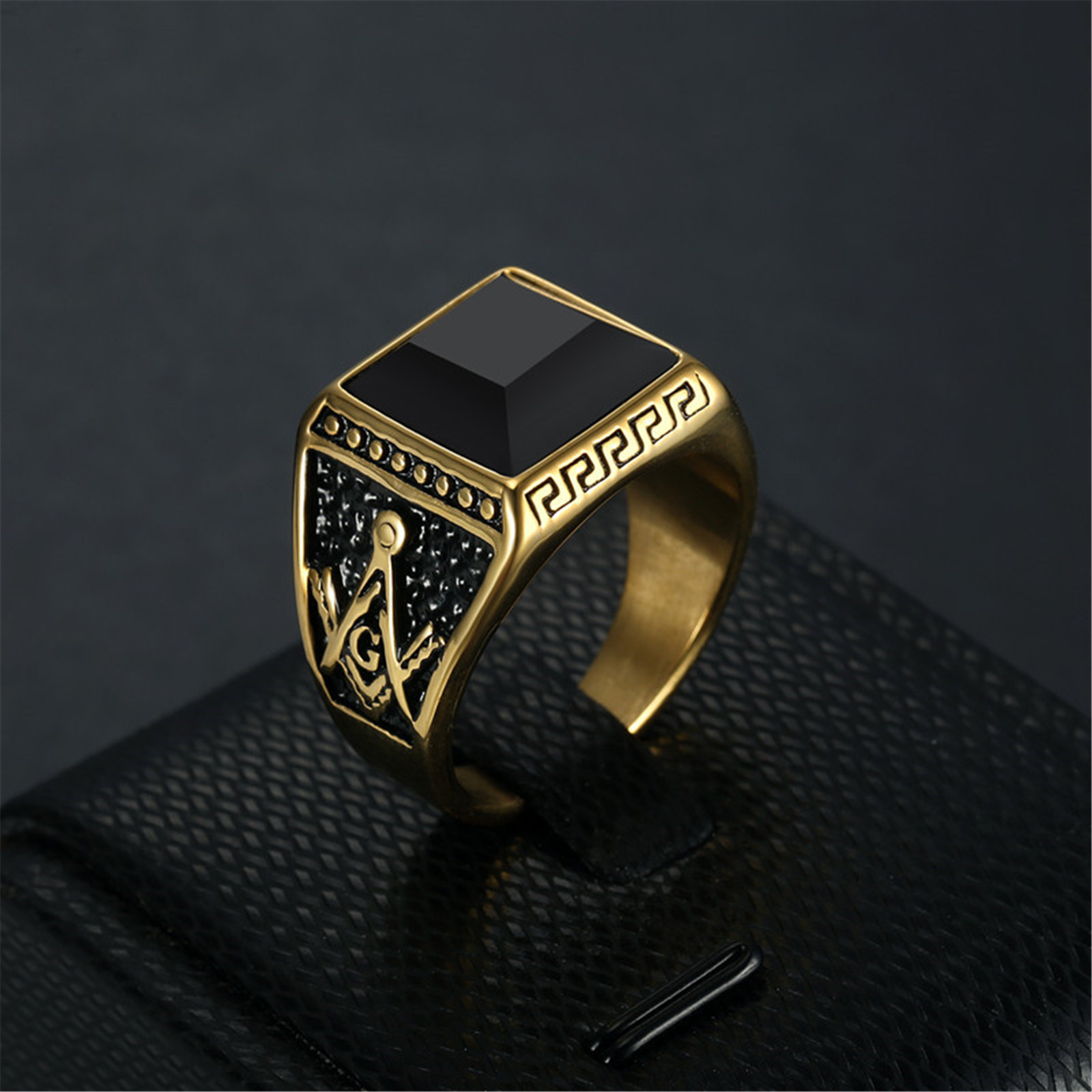 Men's Vintage Black Lettering Ring - Clothing, Shoes & Jewelry - Temu