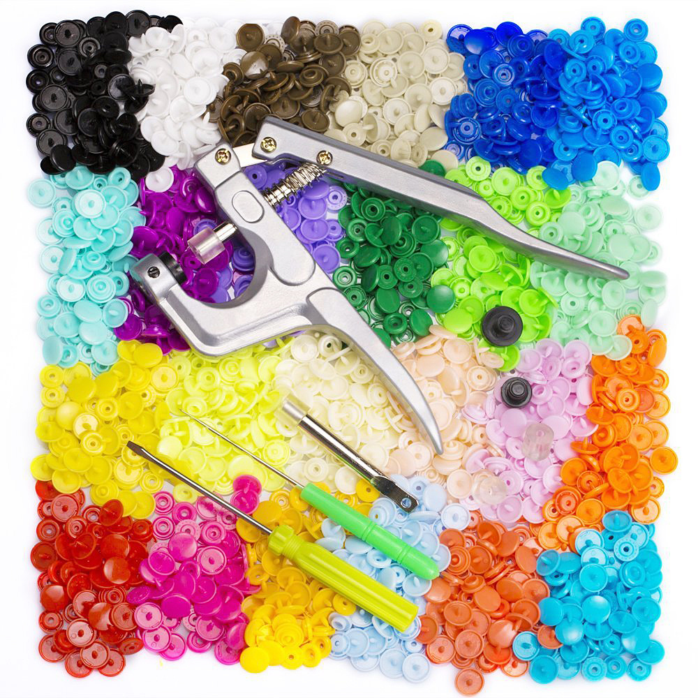 Plastic Snaps Buttons Fasteners With Plier Tool T3 No-sew KAM Snap Starter  Kit 15 Colors Poppers DIY Studs With Box for Woollen Wear -  Denmark